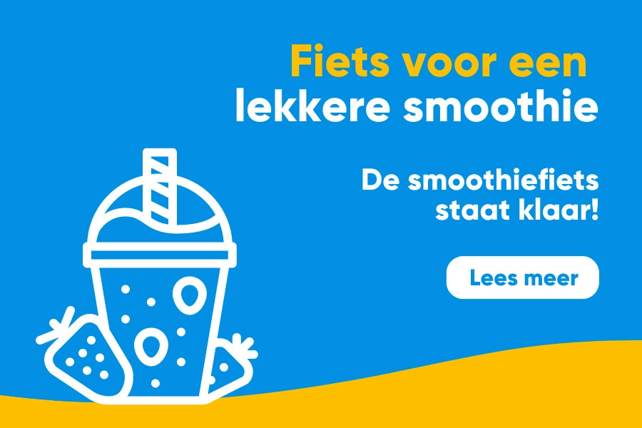 Fiets voor een lekkere smoothie. De smoothiefiets staat klaar. Lees meer